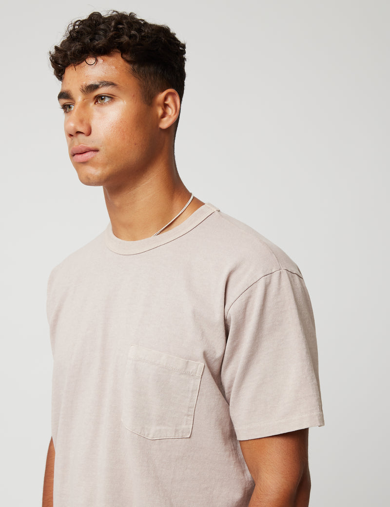 Velva Sheen Pigment Dyed USA Made Pocket T-Shirt - Mauve Purple