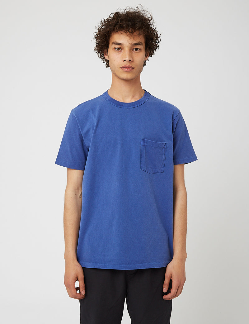 T-shirt Velva Sheen Pigment Dyed USA (Poche) - Bleu Persan