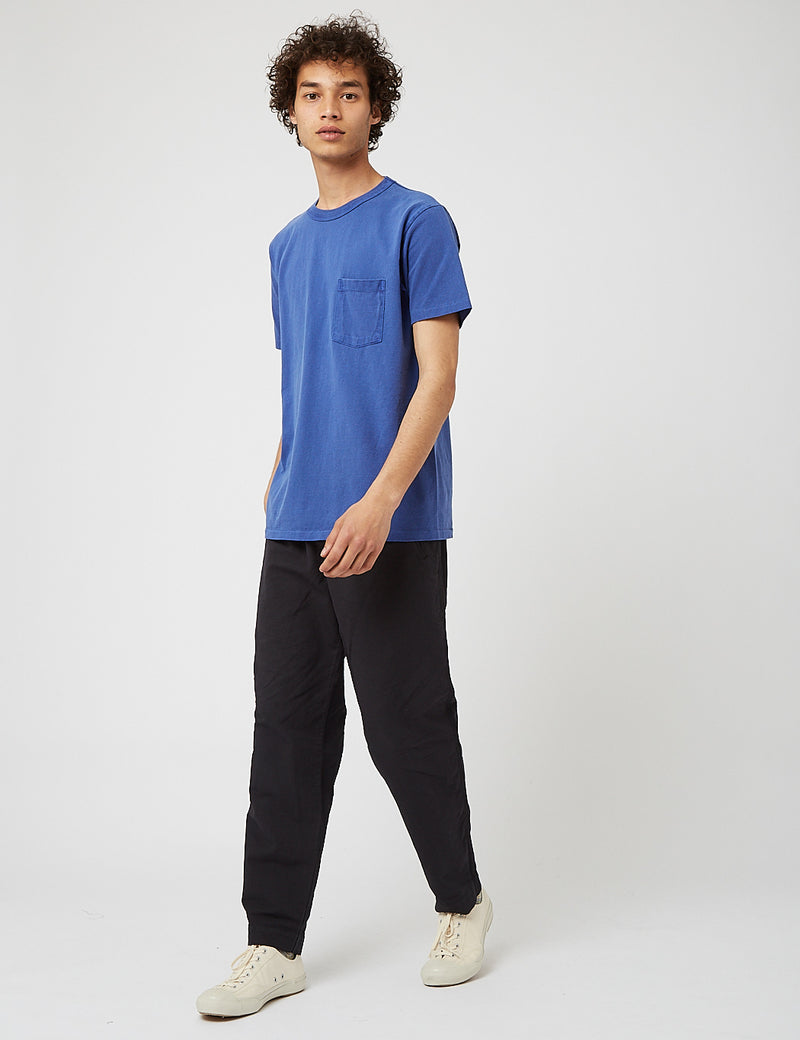 Velva Sheen Pigment Gefärbt USA Made T-Shirt (Tasche) - Persian Blue