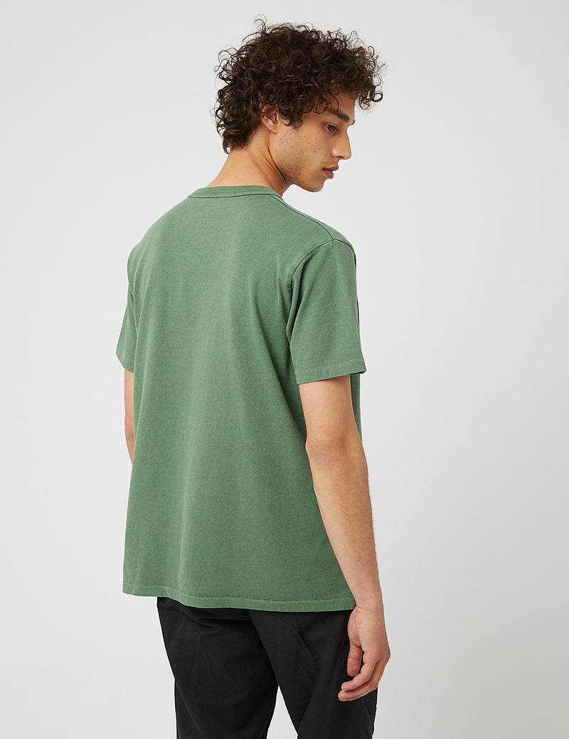 Velva Sheen Pigment Dyed USA Made Tシャツ（ポケット）-Sage Green