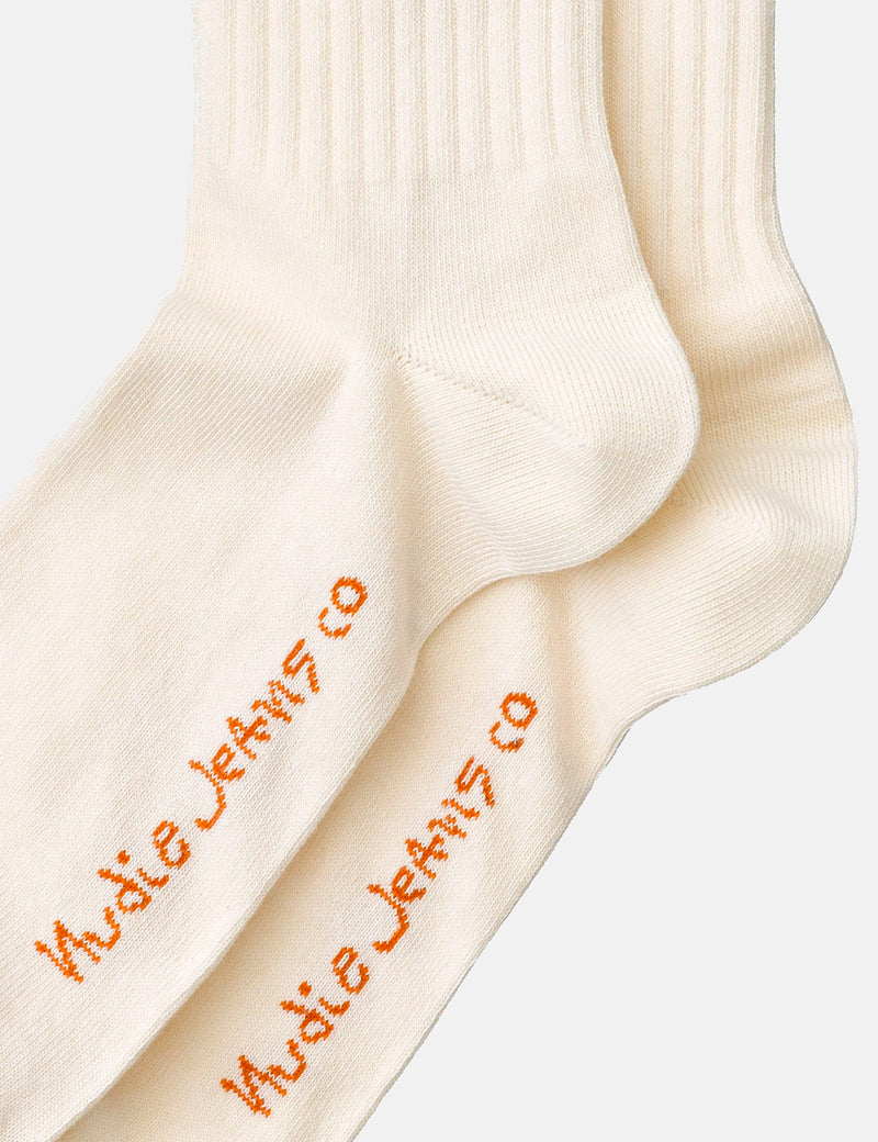 Nudie Amundsson Sport Socks - White/Navy
