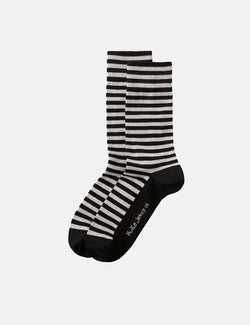 Nudie Olsson Breton Stripes Socks - Black