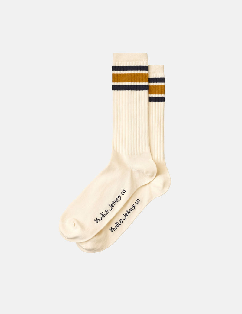Nudie Amundsson Sport Socks - Cream