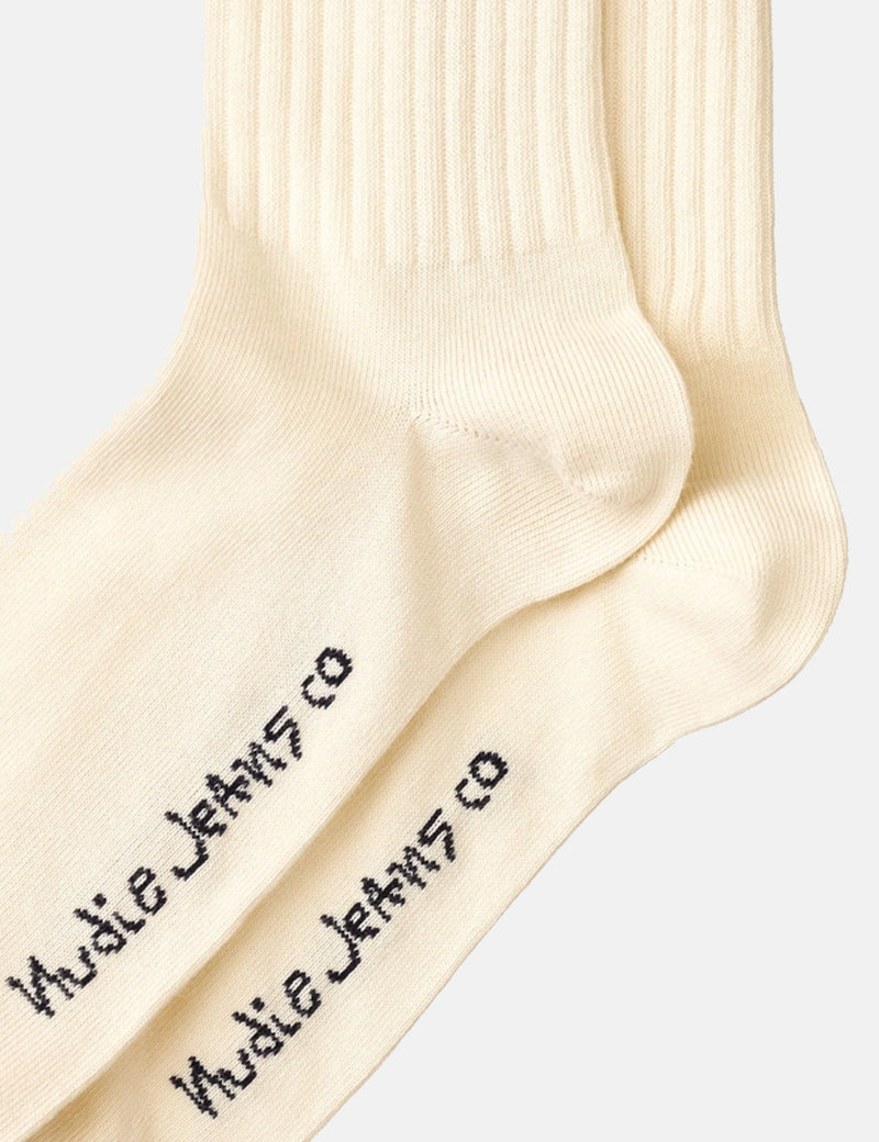 Nudie Amundsson Sport Socks - Cream