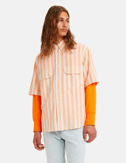 Levis Vintage Clothing Diamond SS Shirt - Melon Orange/White