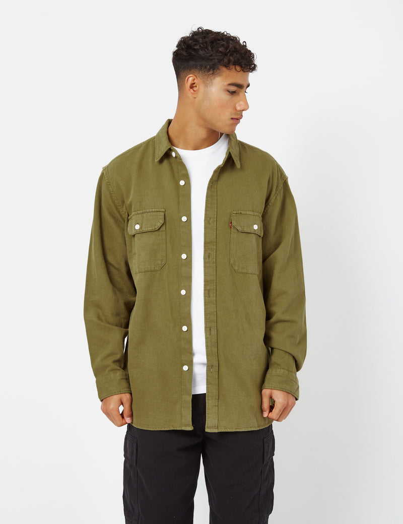 Levis Jackson Worker Shirt (Garment Dyed) - Green