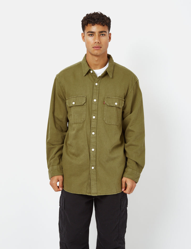 Levis Jackson Worker Shirt (Garment Dyed) - Green