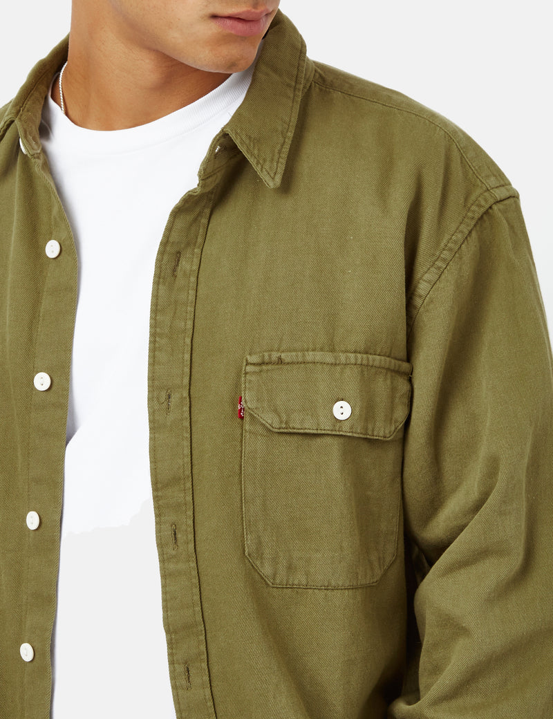 Levis Jackson Worker Shirt (Garment Dyed) - Green