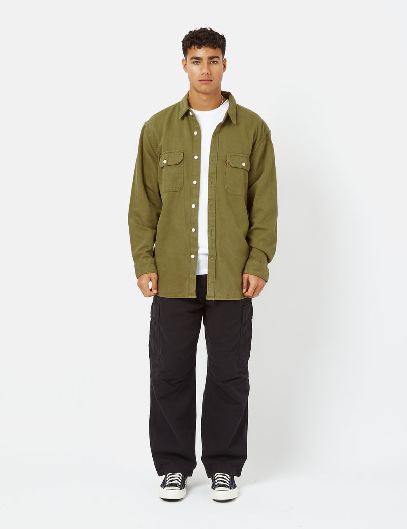Levis Jackson Worker Shirt (Garment Dyed) - Green