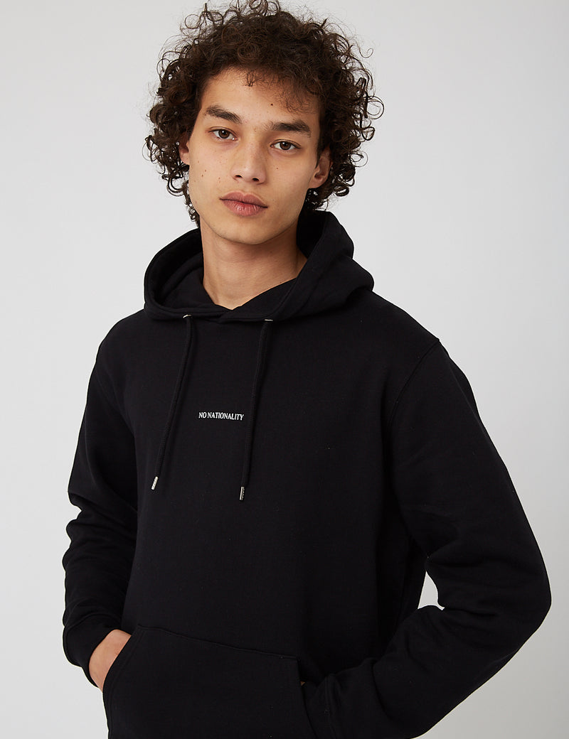 NN07 Barrow Print Hooded Sweatshirt 3385 - Black