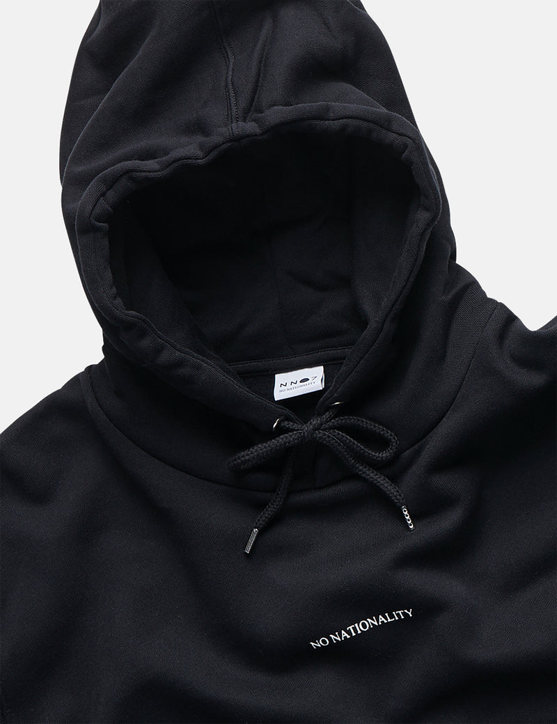 NN07 Barrow Print Hooded Sweatshirt 3385 - Black