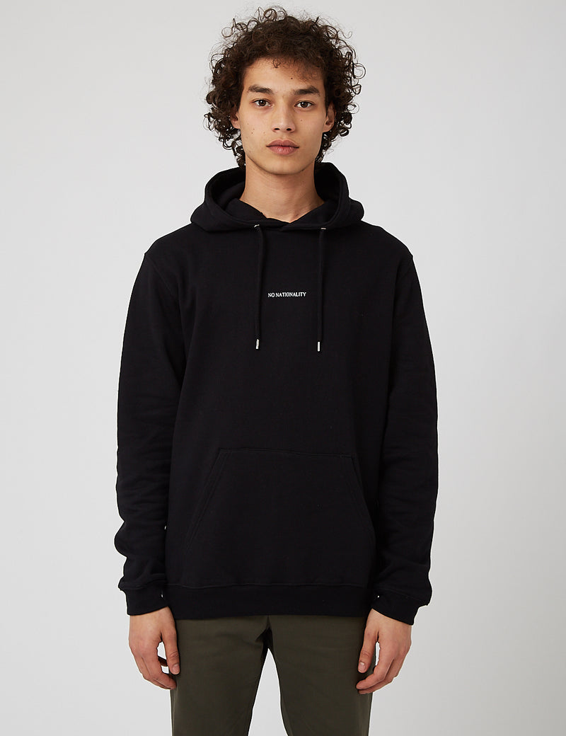 NN07 Barrow Print Hooded Sweatshirt 3385 - Black