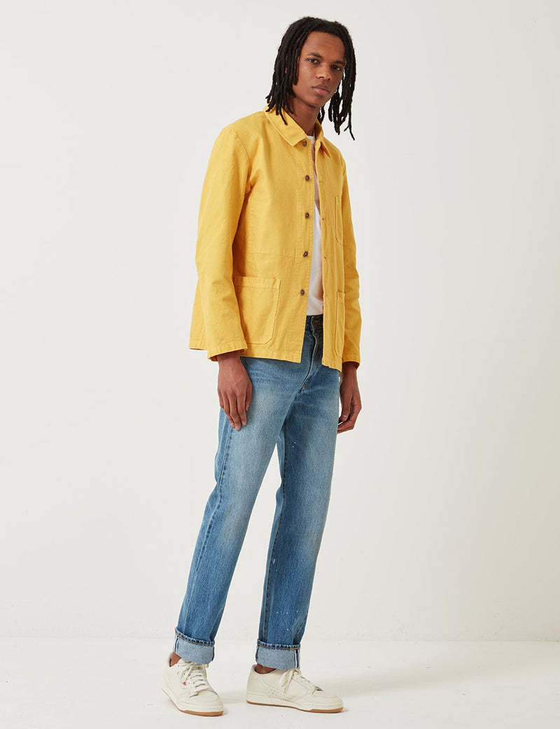 Vetra French Workwear Jacket 5-Short (Dungaree Wash Twill) - Pineapple Yellow