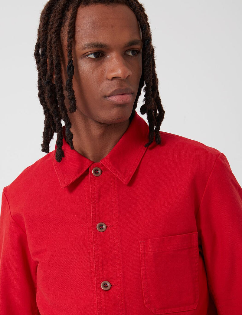 Vetra French Workwear Jacket 5-Short (Cotton Drill) - Poppy Red