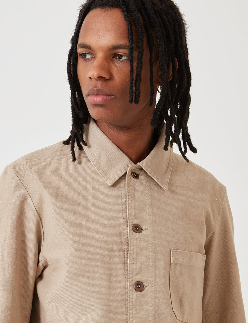 Vetra French Workwear Jacket 5-Short (Dungaree Wash Twill) - Chalk Beige