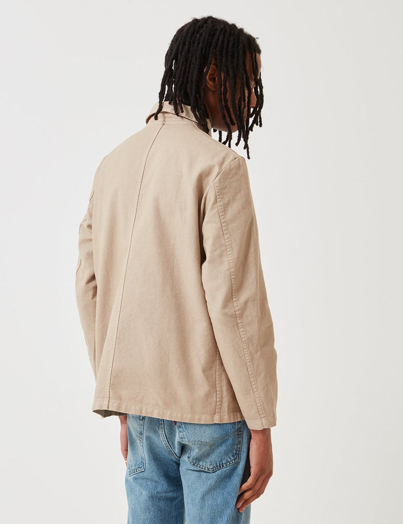 Vetra French Workwear Jacket 5-Short (Dungaree Wash Twill) - Chalk Beige