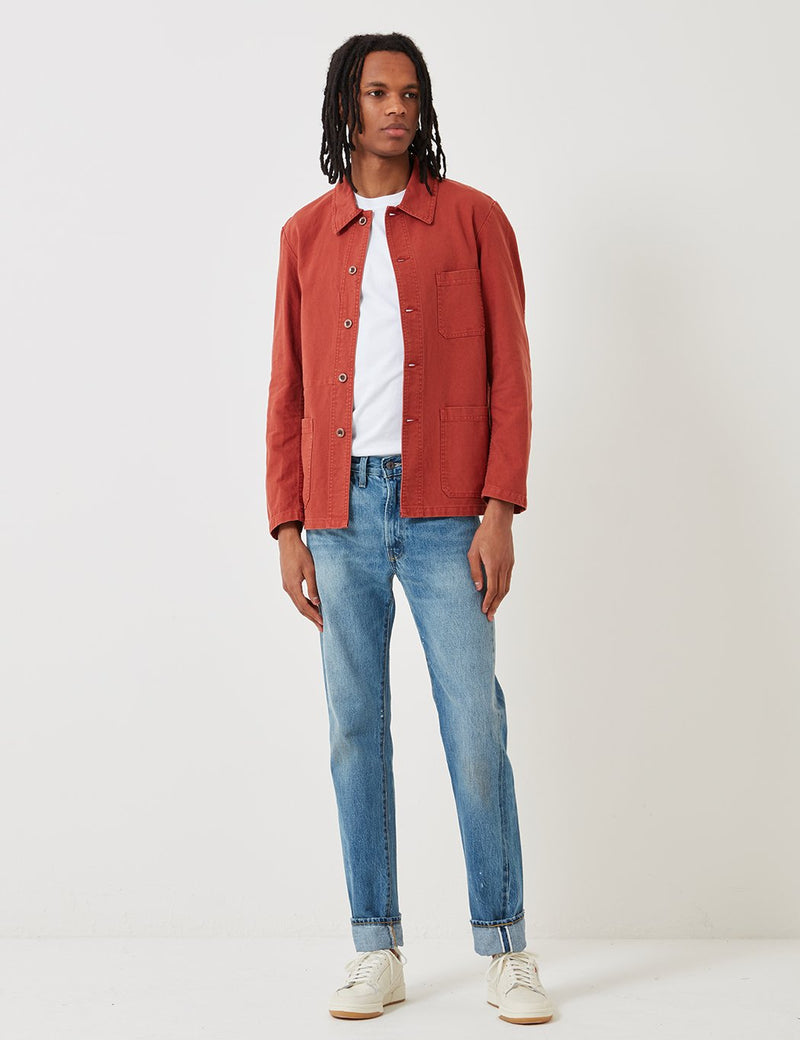 Vetra French Workwear Jacket 5-Short (Dungaree Wash Twill) - Quince Red