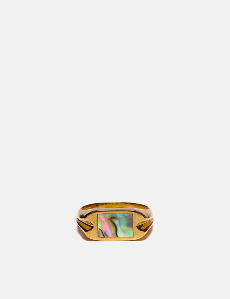 Maple Danny Signet Ring - 1/20 14K Gold Abalone