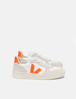 Veja V-10 B-Mesh Trainers - White/Natural/Orange Fluo