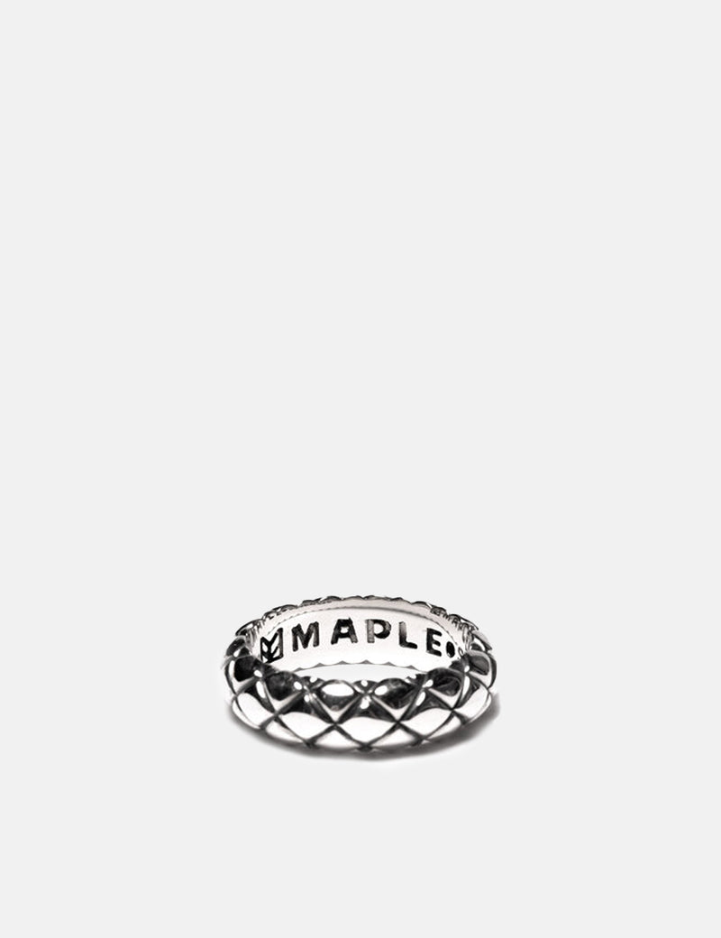Maple Quilted Band Ring - Silver 925