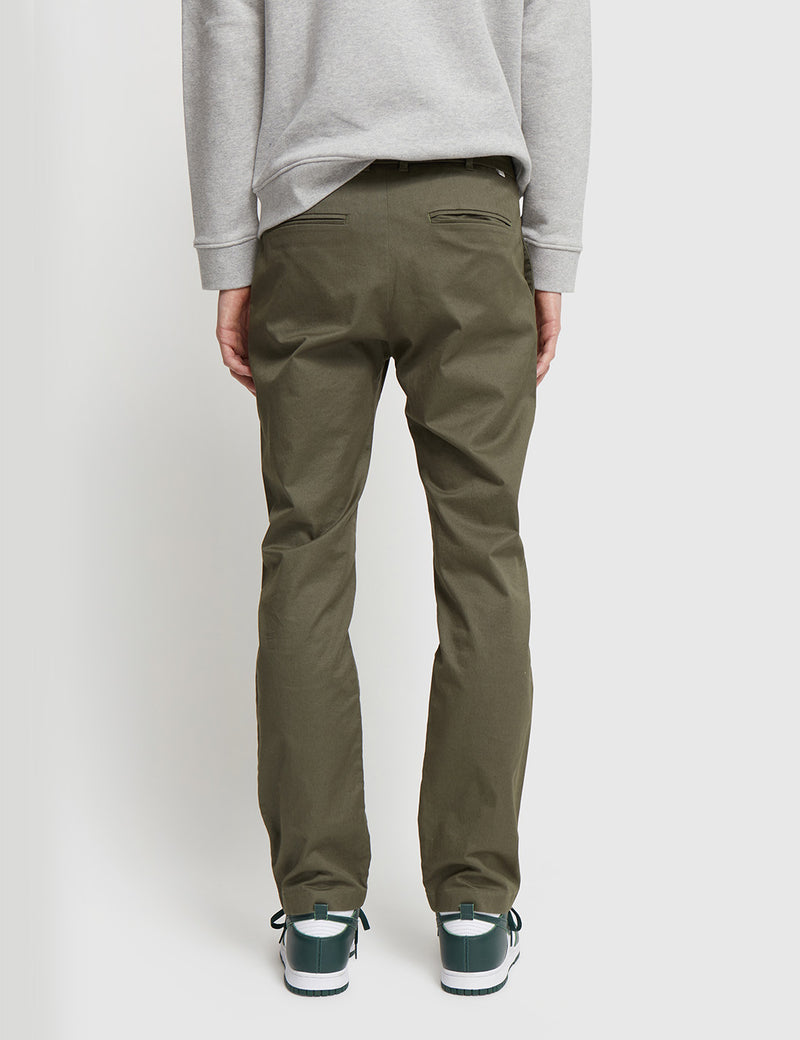 Wood Wood Marcus Trousers (Light Twill) - Olive Green