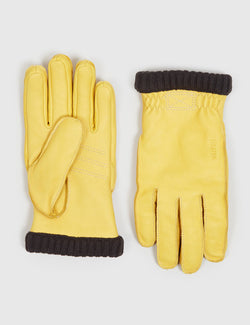 Hestra Deerskin Primaloft Rib Gloves - Natural Yellow