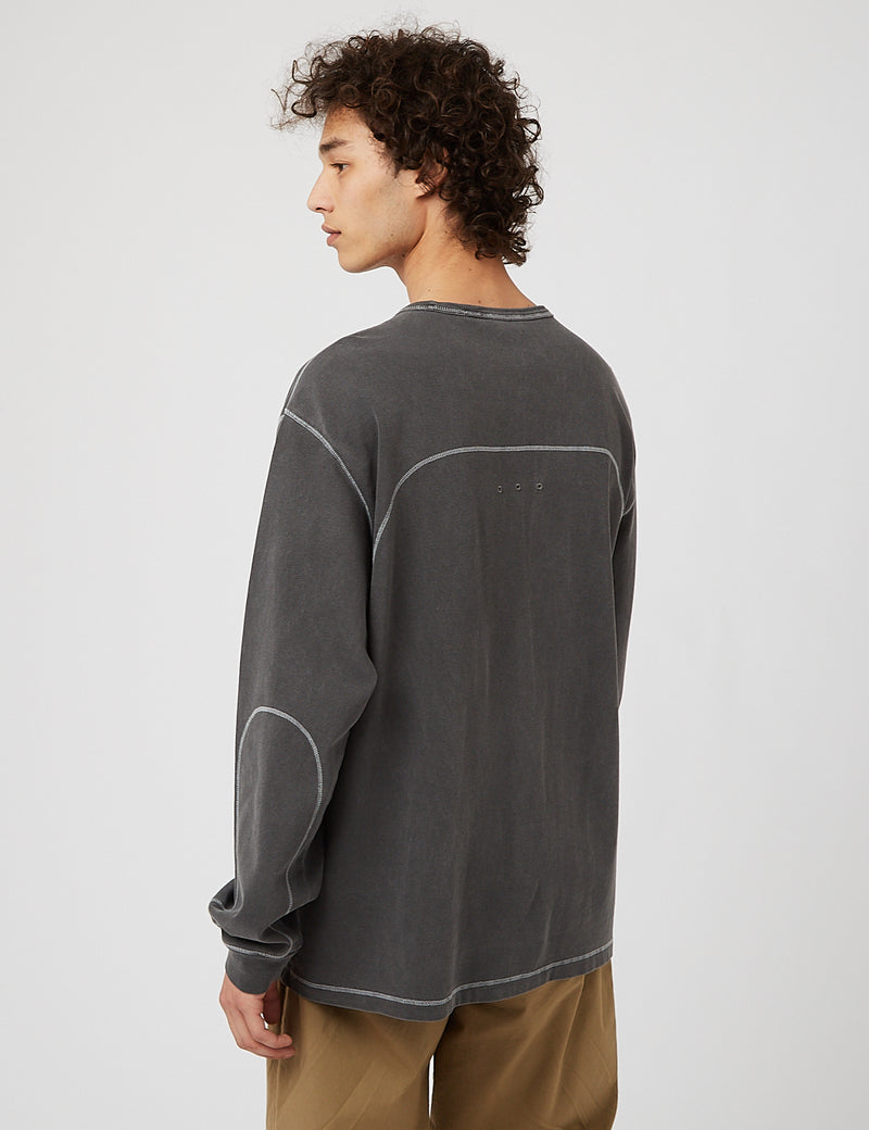 Eastlogue Cover Stitch T-Shirt - Charcoal