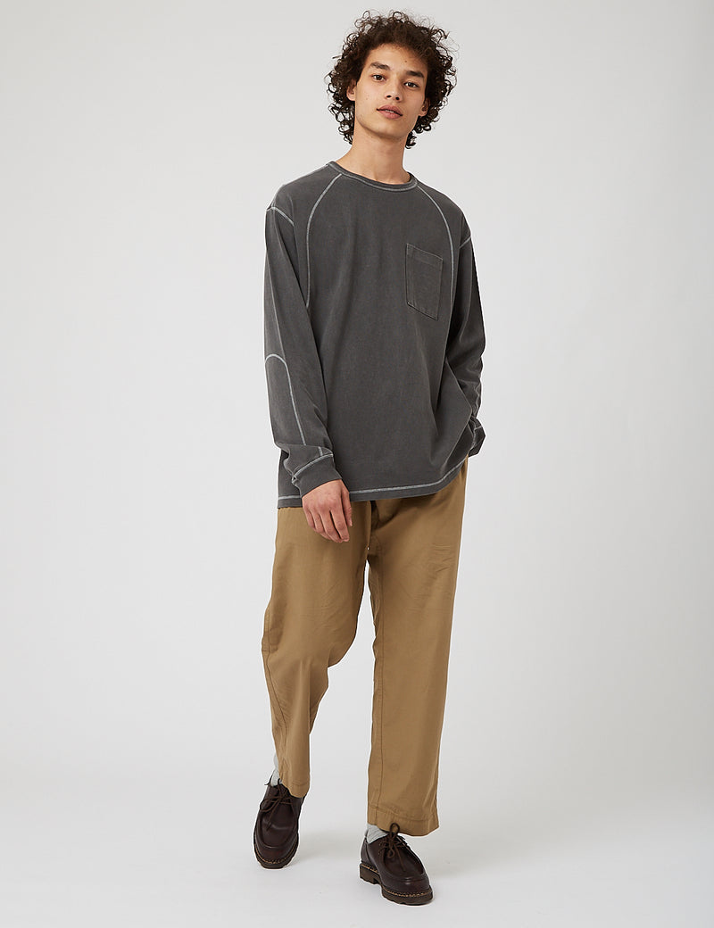 Eastlogue Cover Stitch T-Shirt - Charcoal