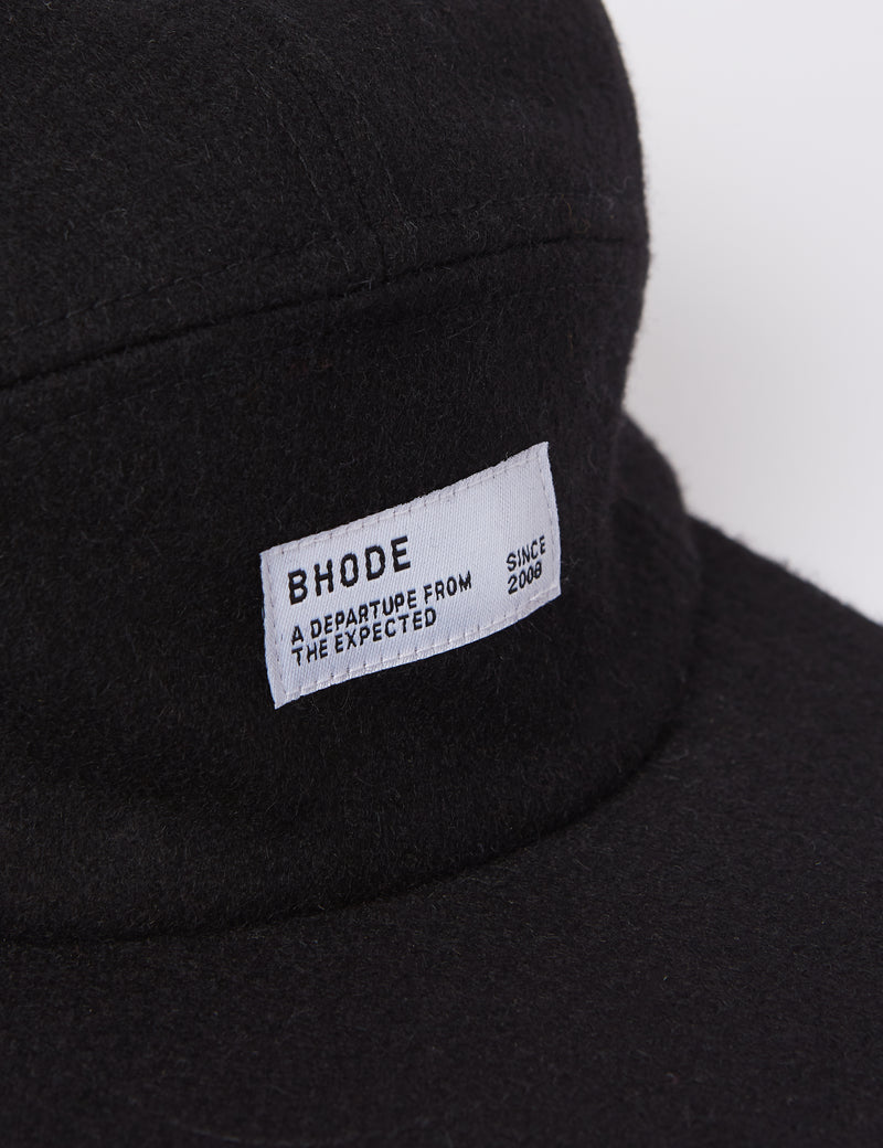 Bhode 5-Panel Cap (Wool) - Black