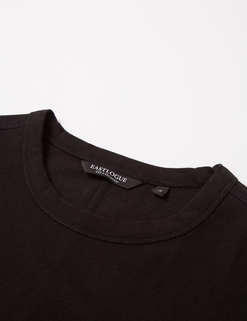 EastlogueフィッシュテールTシャツ-ブラック