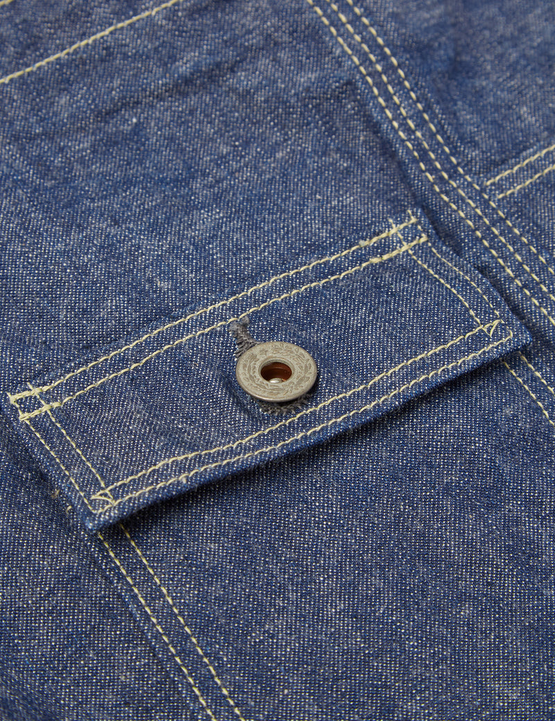 orSlow Denim Overall Apron (Unisex) - One Wash Blue