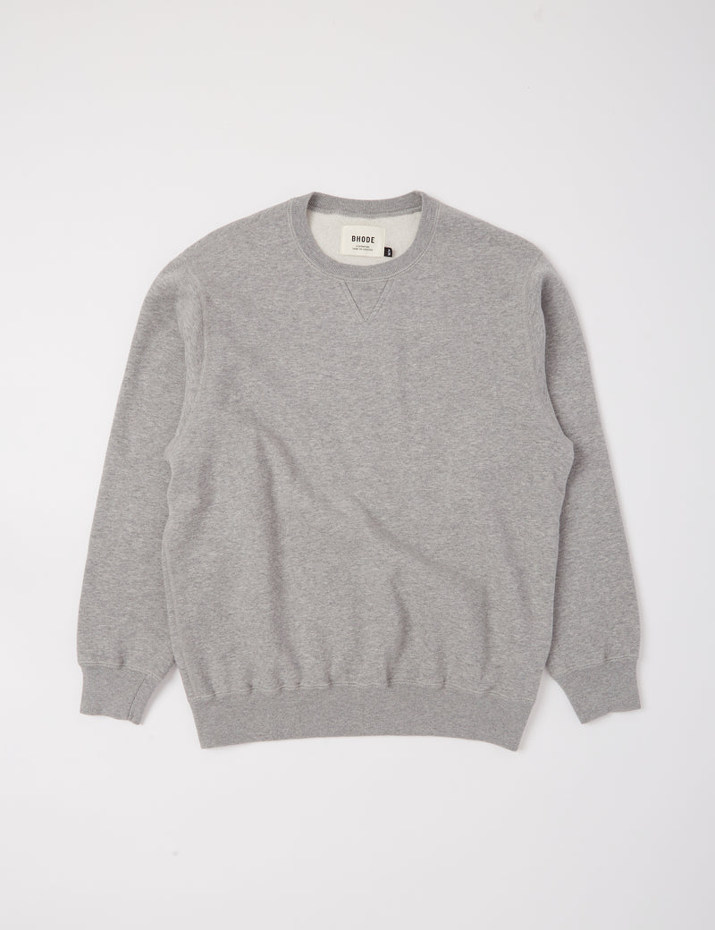 Bhode Crew Sweat (Organic/Canada Origin, 16oz) - Archive Grey
