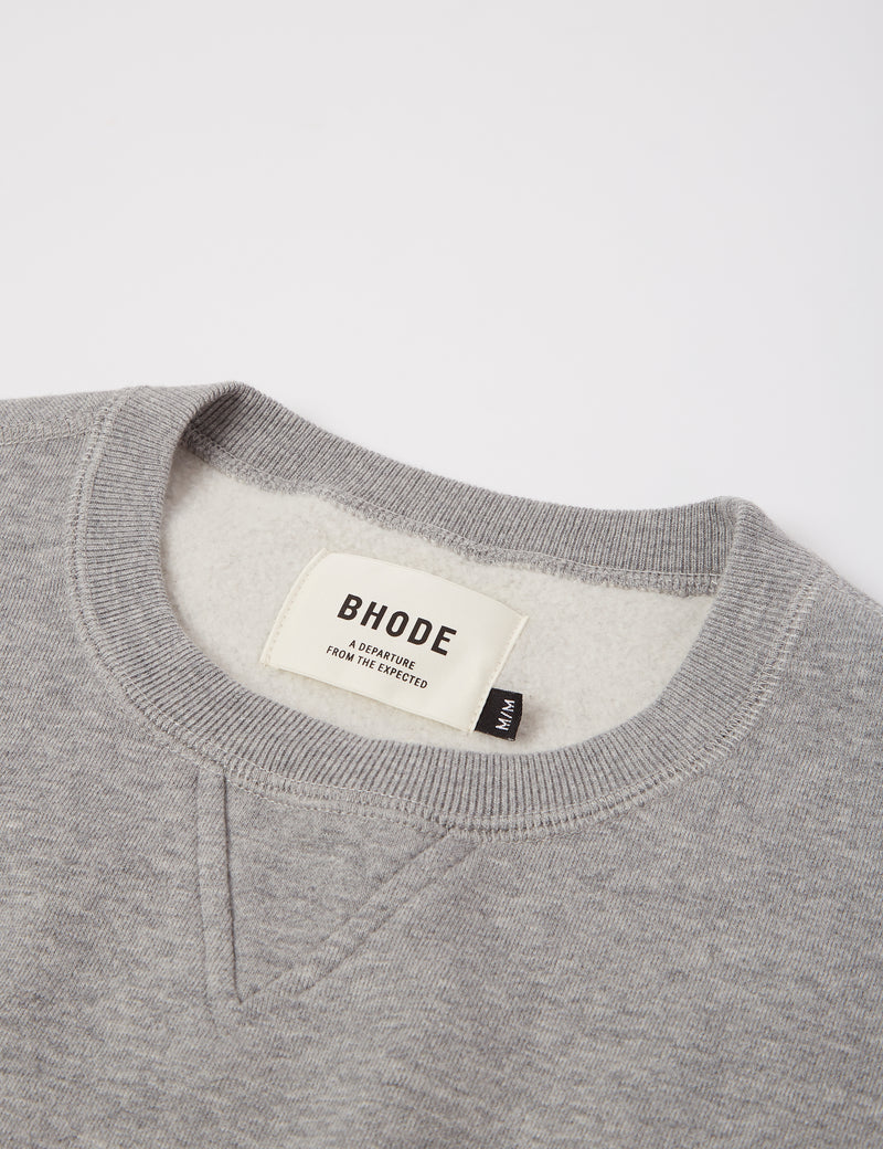 Bhode Crew Sweat (Organic/Canada Origin, 16oz) - Archive Grey