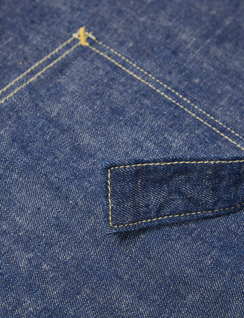 orSlow Denim Overall Apron (Unisex) - One Wash Blue