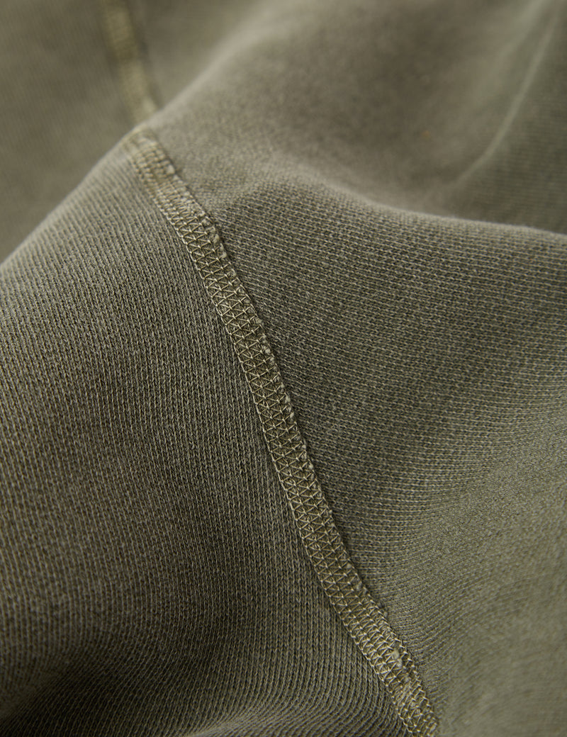 Bhode Pigment Dyed 1/4 Zip Sweat (Organic/Canada Origin, 16oz) - Dusty Sage