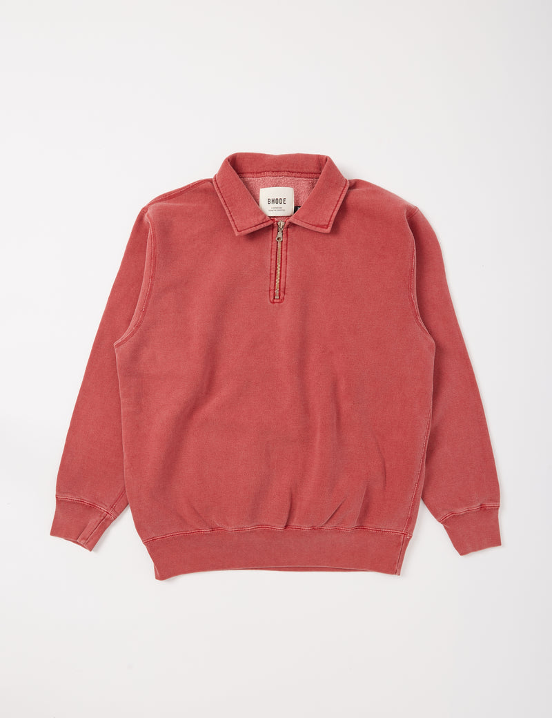 Bhode Pigment Dyed 1/4 Zip Sweat (Organic/Canada Origin, 16oz) - Sahara Nights