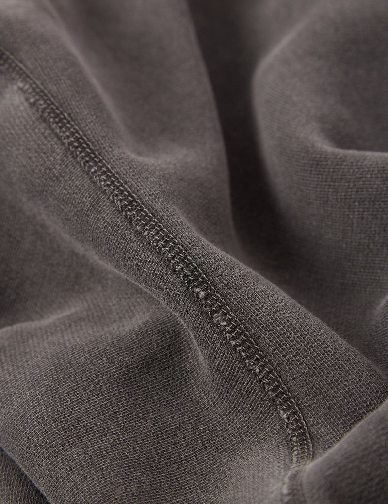 Bhode Pigment Dyed Crew Sweat (Organic/Canada Origin, 16oz) - Dusty Black