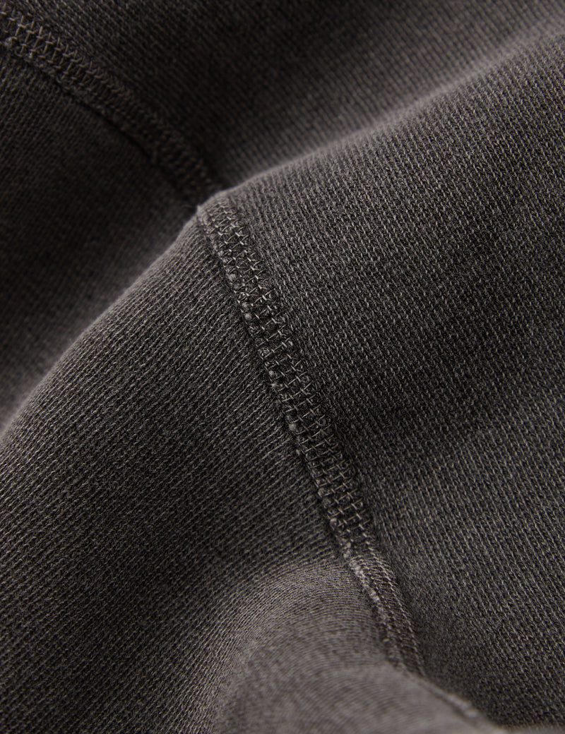 Bhode Pigment Dyed 1/4 Zip Sweat (Organic/Canada Origin, 16oz) - Dusty Black