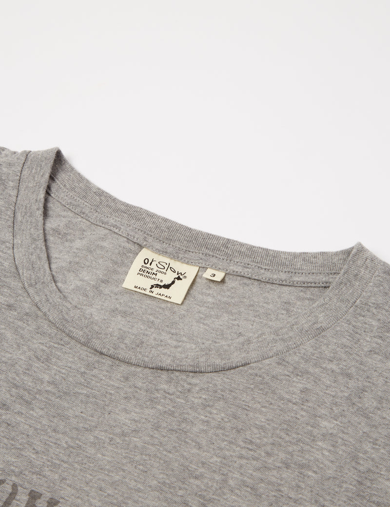 orSlow Jpn Ath. Dept. Print T-Shirt (Unisex) - Heather Grey