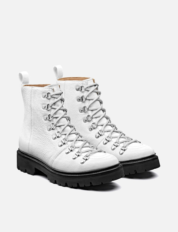 レディースGrensonナネットハイカーブーツ（ソフティレザー）-ホワイト/ブラックソール