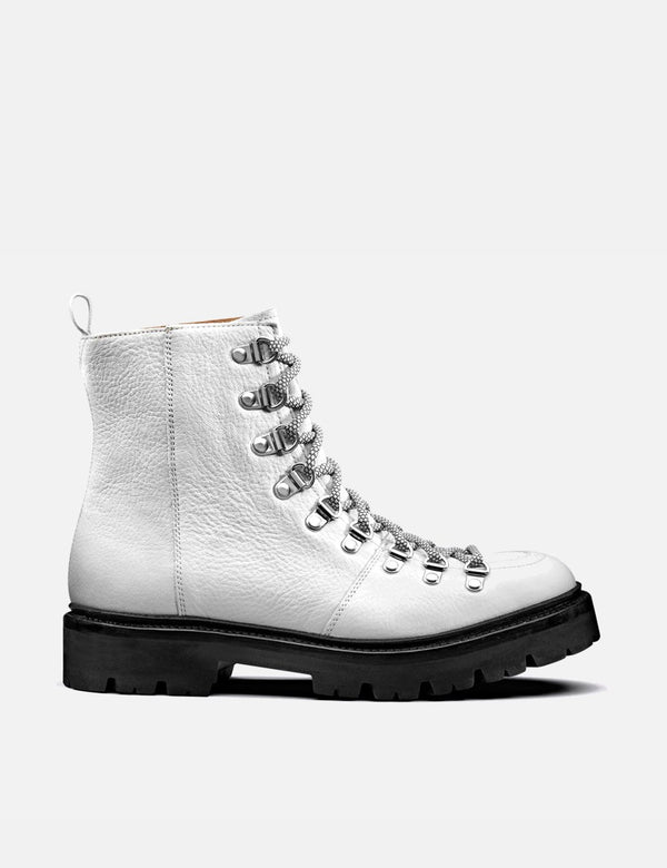 レディースGrensonナネットハイカーブーツ（ソフティレザー）-ホワイト/ブラックソール