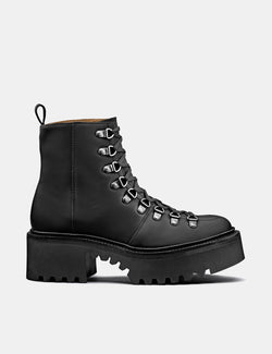 Womens Grenson Nanette Ski Boot (Rubberised Leather) - Black