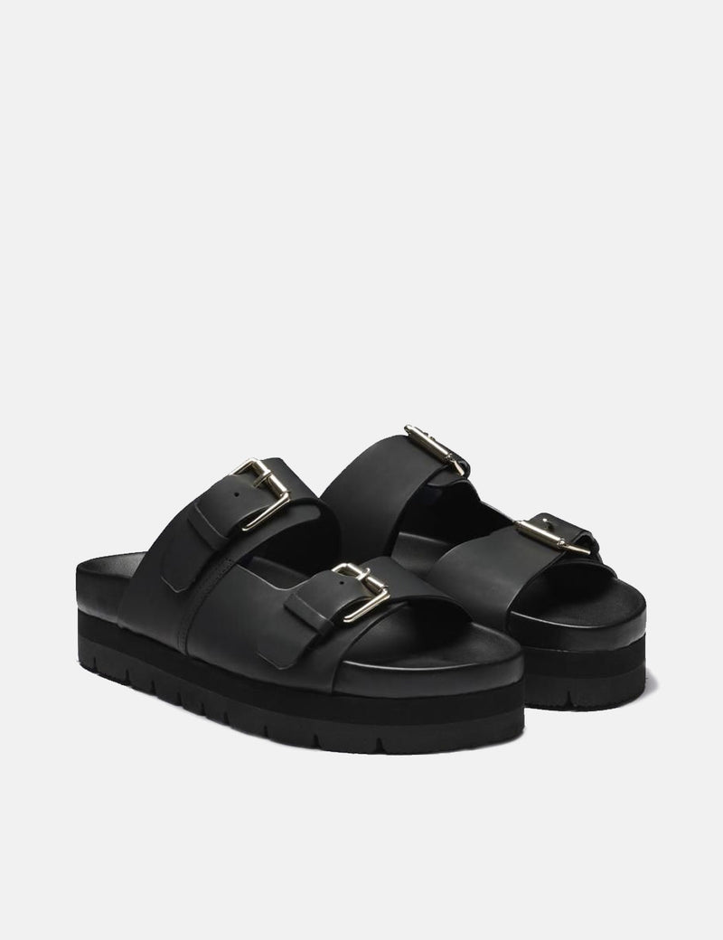 Womens Grenson Flora Slides (Rubberised) - Black