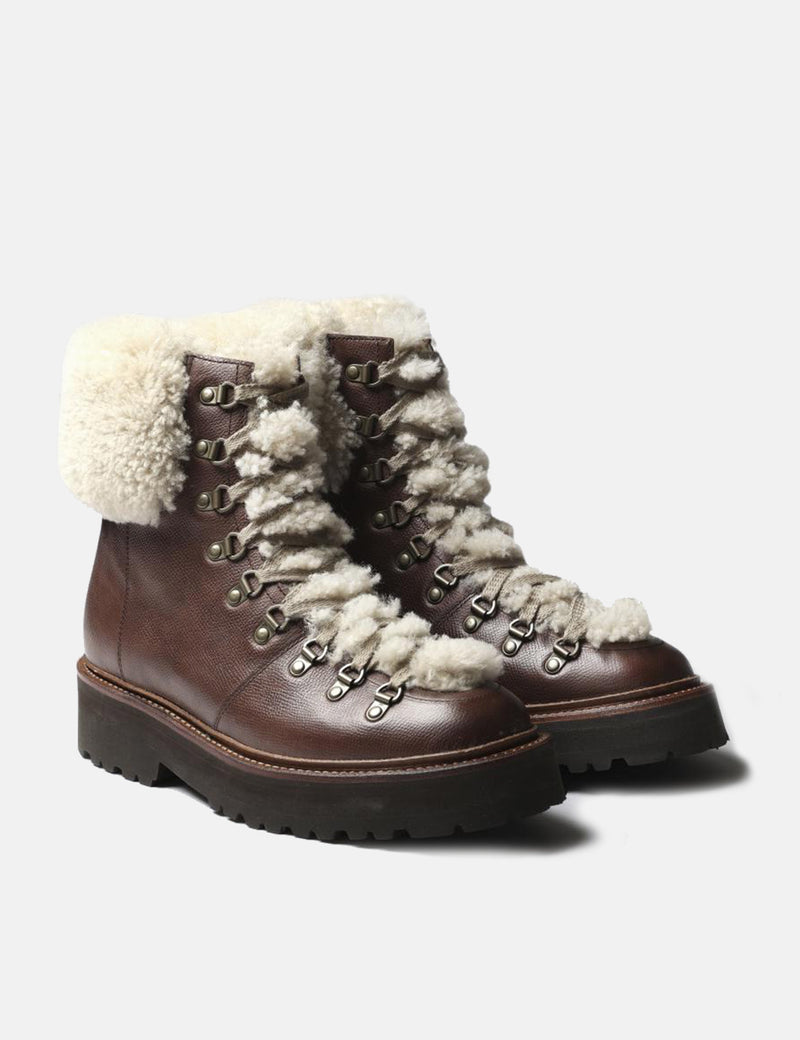 Womens Grenson Nettie Hiker Boot (Vintage Leather) - Dark Brown