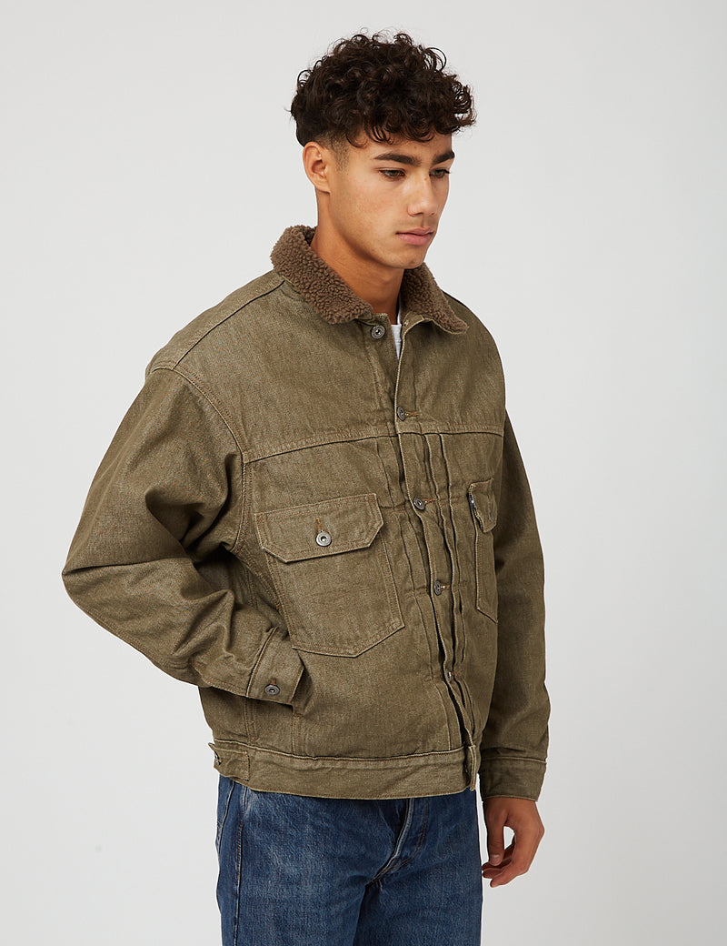 Levis Made & Crafted Oversized Type II Trucker Jacket - Moss Rock Green