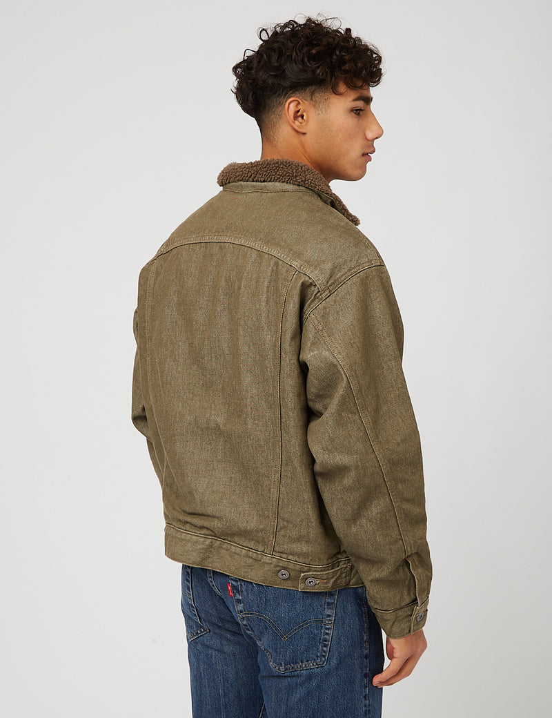 Levis Made & Crafted Oversized Type II Trucker Jacket - Moss Rock Green
