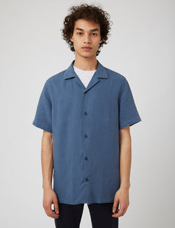 NN07 Miyagi Short Sleeve Shirt 5029 - Washed Navy Blue