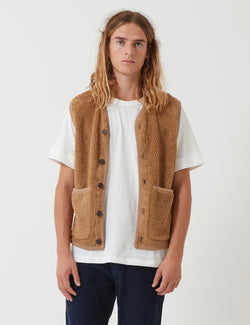 Universal Works Lancaster Gilet (Fleece) - Sand