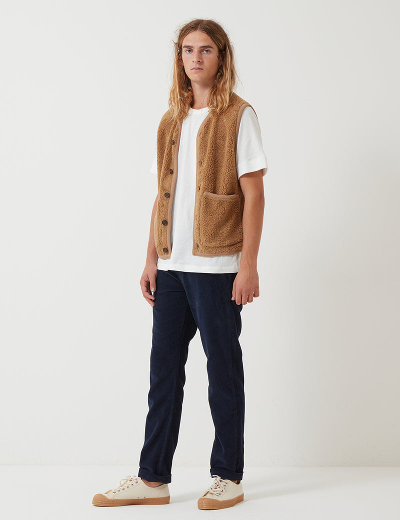 Universal Works Lancaster Gilet (Fleece) - Sand