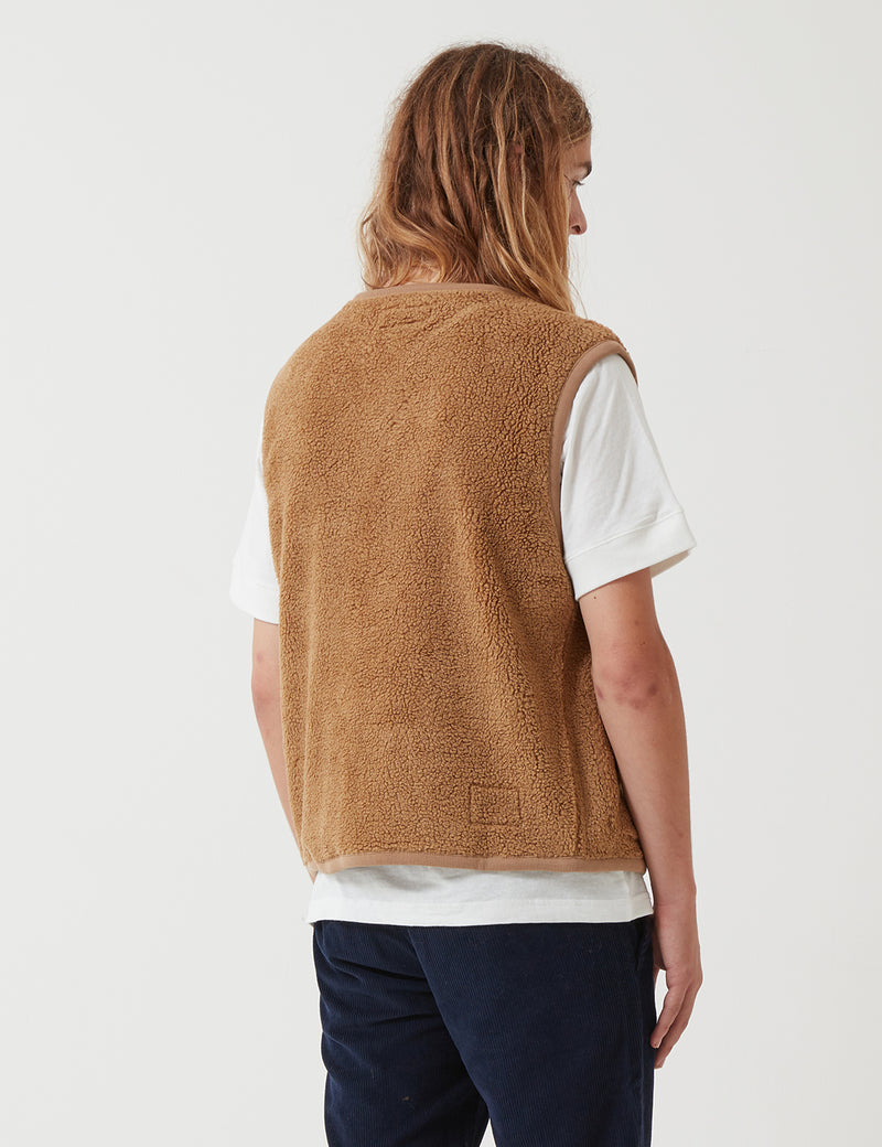 Universal Works Lancaster Gilet (Fleece) - Sand